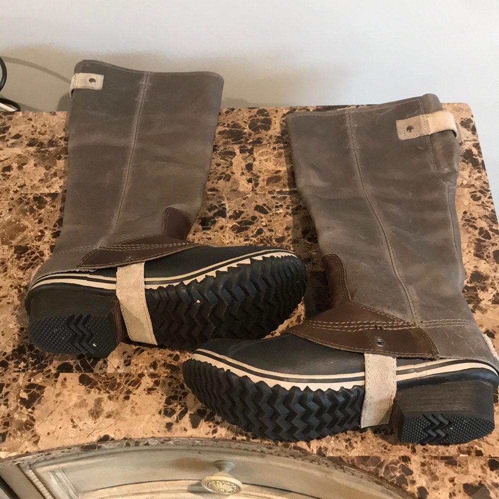 Sorel tall rain leather rain boots